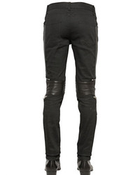 Saint Laurent 155cm Stretch Denim Leather Jeans