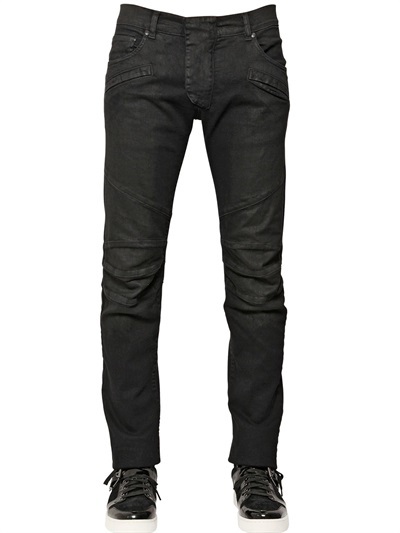 165cm Stud Detail Stretch Denim Jeans, $696 | LUISAVIAROMA | Lookastic