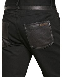 Givenchy 185cm Leather And Cotton Slim Fit Jeans