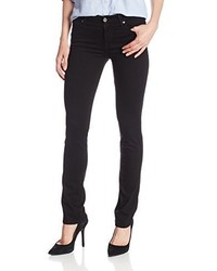 7 For All Mankind Kimmie Straight Slim Illusion Luxe Jean In Black