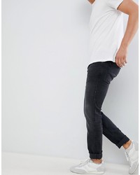 Hugo 708 Slim Fit 5 Pocket Jean With Stretch In Washed Black