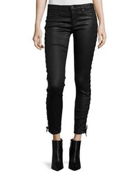 AG Jeans Ag Lace Up Coated Ankle Jeans Black