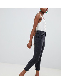 Asos Petite Asos Design Petite Farleigh High Waist Slim Mom Jeans In Washed Black