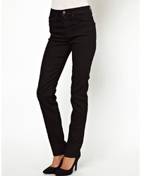 Asos Marney Straight Leg Jeans In Clean Black