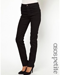 Asos Petite Marney Straight Leg Jeans In Clean Black