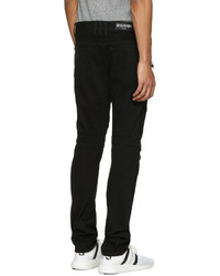 Balmain Black Biker Rib Jeans