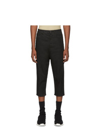 Rick Owens DRKSHDW Black Blistered Collapse Cropped Jeans