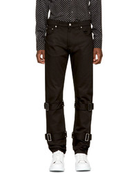 Alexander McQueen Black Bondage Jeans