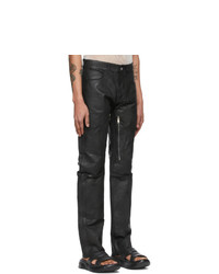 Givenchy Black Crackled Painted Zip Jeans