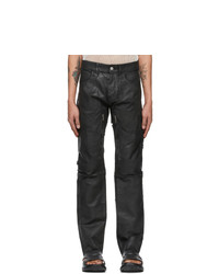 Givenchy Black Crackled Painted Zip Jeans