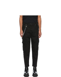 Helmut Lang Black Cropped Cargo Jeans