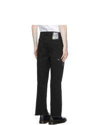 Raf Simons Black Cropped Zippered Jeans