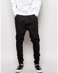 Siksilk Black Drop Crotch Denim Jeans, $113 | Asos | Lookastic