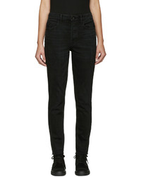 Helmut Lang Black Fray Crop Jeans