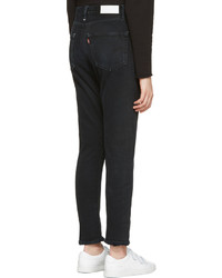 RE/DONE Black High Rise Ankle Crop Jeans