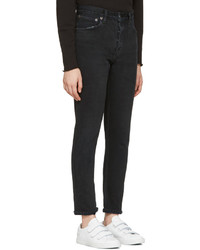 RE/DONE Black High Rise Ankle Crop Jeans