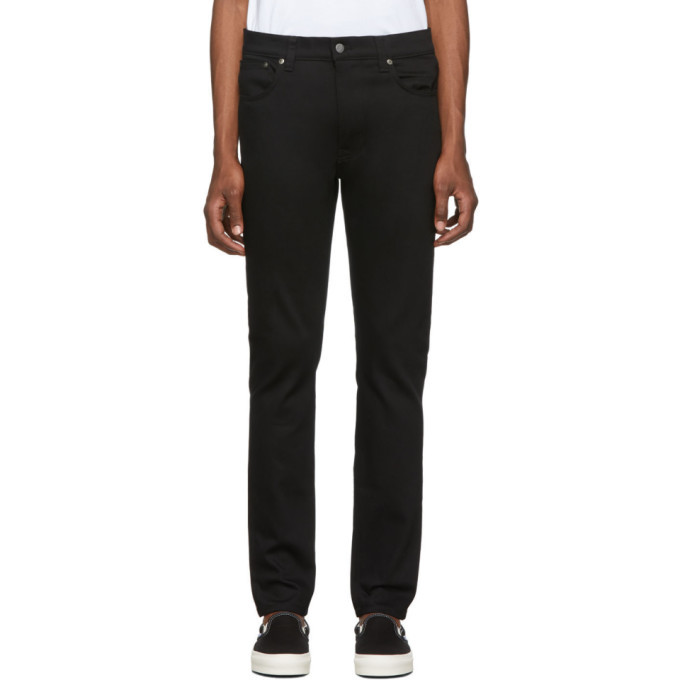 Nudie Jeans Black Lean Dean Dry Jeans, $78 | SSENSE | Lookastic