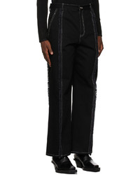 Dion Lee Black Navy Frayed Two Tone Jeans