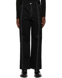 Dion Lee Black Navy Frayed Two Tone Jeans