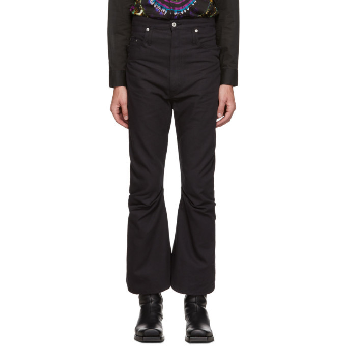 Kozaburo Black Recycled 3d Bootcut Jeans, $390 | SSENSE | Lookastic