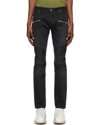 Balmain Black Ribbed Slim Jeans