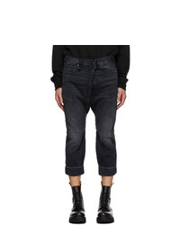 R13 Black Staley Cross Over Jeans