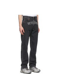 Vetements Black Washed Laser Logo Jeans