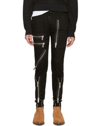 DSQUARED2 Black Zippered Military Jeans