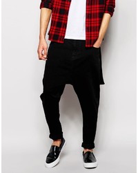 Asos Brand Drop Crotch Jeans With Back Panel