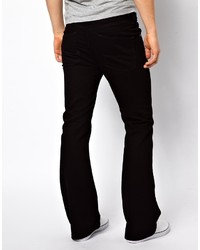 Asos Brand Flare Jeans In Black