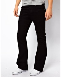 Asos Brand Flare Jeans In Black