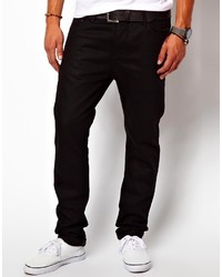 Asos Brand Slim Jeans In 115oz Black Denim