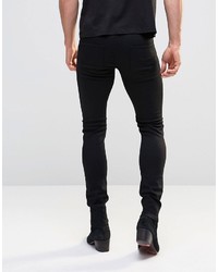 Asos Brand Spray On Jeans With Extreme Rips In Black