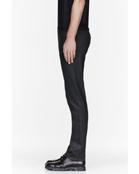 Calvin Klein Collection Black Waxed Denim Serge Jeans