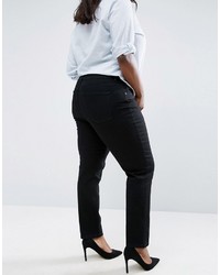 Asos Curve Curve Farleigh Slim Mom Jeans In Clean Black