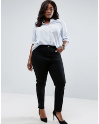 Asos Curve Curve Farleigh Slim Mom Jeans In Clean Black