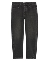 Topman Curve Leg Taper Jeans In Black At Nordstrom