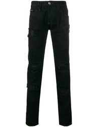 Philipp Plein Distressed Patch Slim Fit Jeans