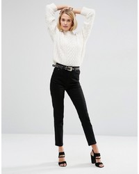 Asos Farleigh High Waist Slim Mom Jeans In Clean Black