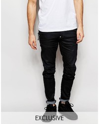 G Star G Star Beraw Jeans 5620 Elwood Super Slim Black Coated Zip Detail