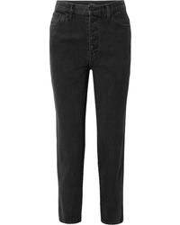 J Brand Heather Cropped High Rise Straight Leg Jeans