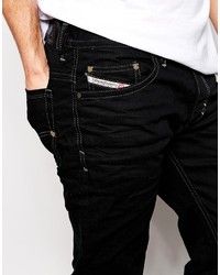 Diesel Jeans Made In Italy Thavar Slim Tapered Fit 837z Stretch Black