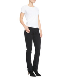 Jen7 Slim Straight Denim Jeans Overdye Black