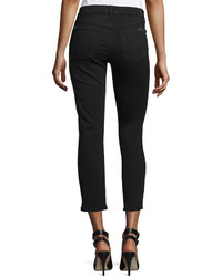 7 For All Mankind Kimmy Slim Illusion Lux Cropped Jeans Black