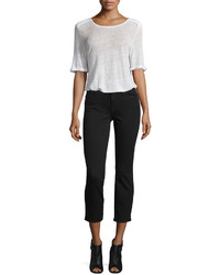 7 For All Mankind Kimmy Slim Illusion Lux Cropped Jeans Black