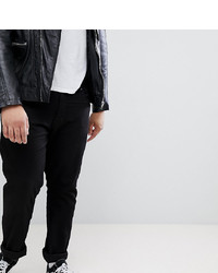 Duke King Size Tapered Fit Jeans In Black With Stretch