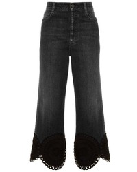Stella McCartney Lace Hem Slim Leg Cropped Jeans