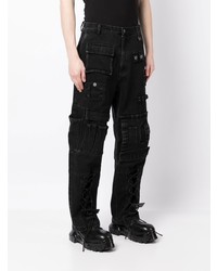 Xander Zhou Lace Up Detail Cargo Jeans