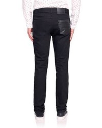 Givenchy Leather Patch Pocket Straight Leg Jeans