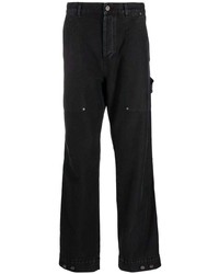 Palm Angels Logo Patch Straight Leg Trousers